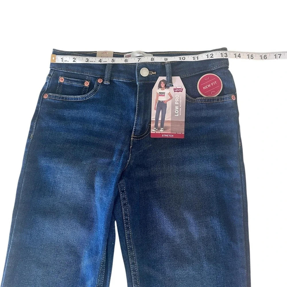 Levis Girls Low Pro‎ Relaxed Fit Mid Rise Stretch Jeans Blue Size 10 Reg NEW
